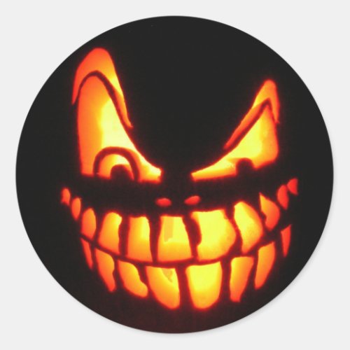 halloween face classic round sticker