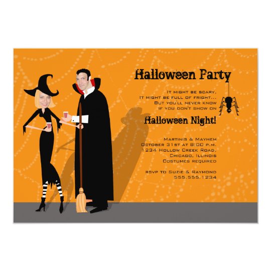 halloween face in hole invitation