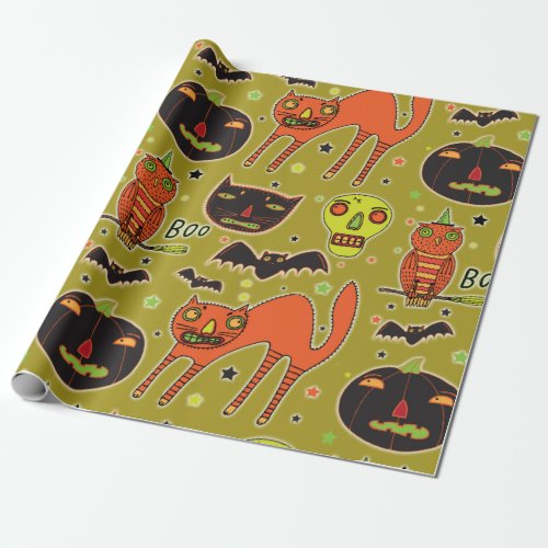 Halloween Faceoff Wrapping Paper