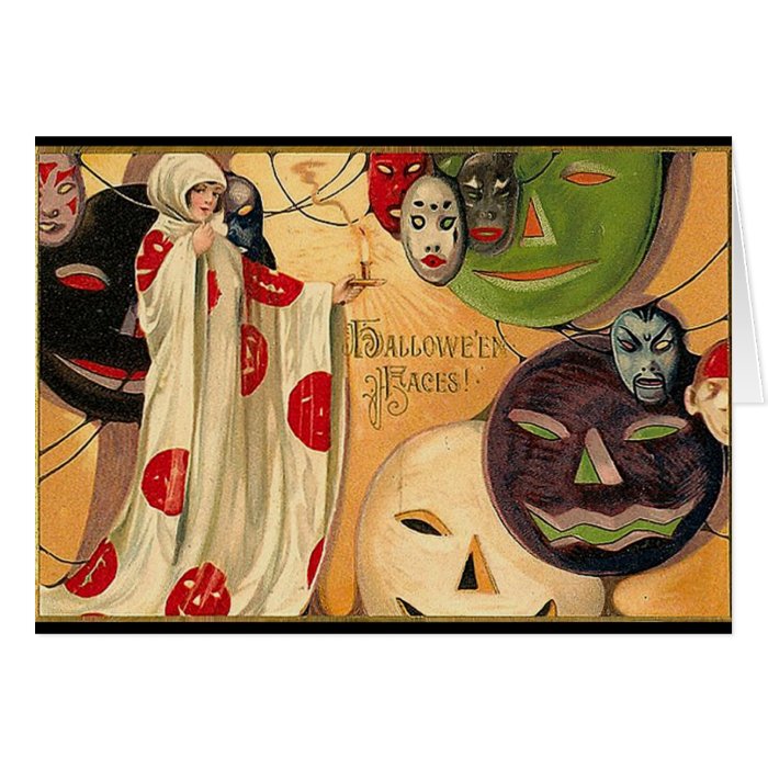 Halloween Faces   Art Deco Cards