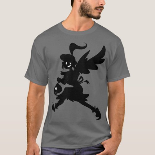 Halloween Fairy Trick or Treater Girl Silhouette T_Shirt