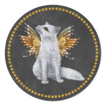 Halloween Fairy White Fox Sticker