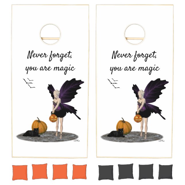 Halloween Fairy With Pumpkin Cornhole Set (Set)