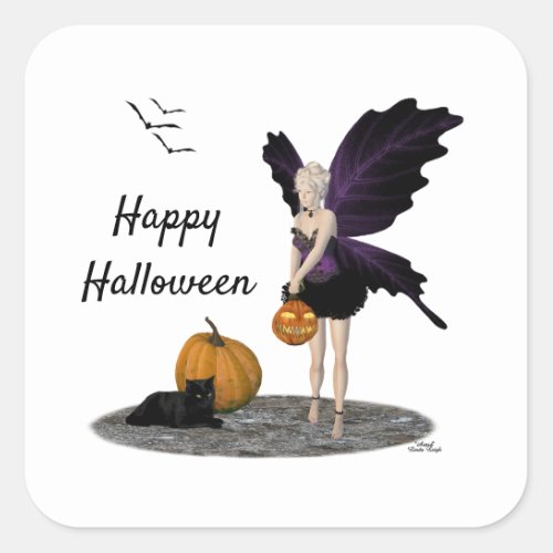 Halloween Fairy With Pumpkin Stickers