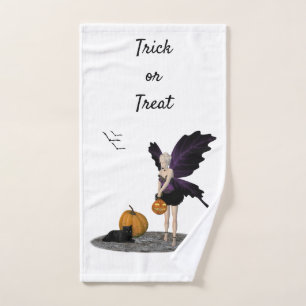Halloween Fairy With Pumpkins Hand Towel