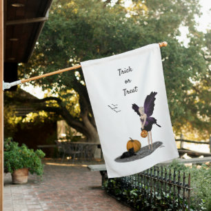 Halloween Fairy With Pumpkins House Flag