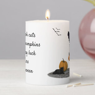 Halloween Fairy With Pumpkins Pillar Candle