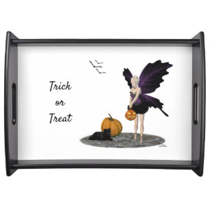 Halloween Fairy With Pumpkins Serving Tray