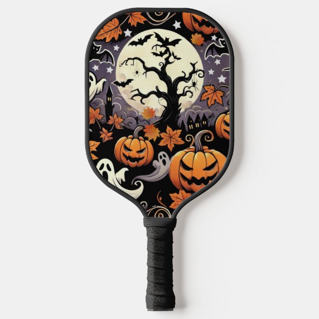 Halloween/Fall/Autumn Carbon Fiber Pickleball Paddle (Front)