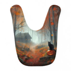 Halloween/Fall/Autumn/pumpkin/cat  Baby Bib