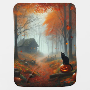 Halloween/Fall/Autumn/pumpkin/cat  Baby Blanket