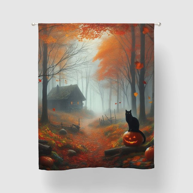 Halloween/Fall/Autumn/pumpkin/cat Blackout Curtains (Front)