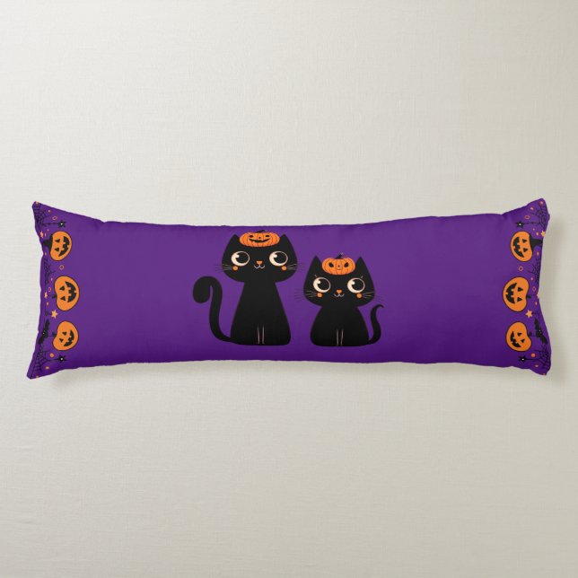 Halloween/Fall/Autumn/pumpkin/cat Body Pillow (Front)