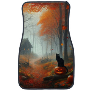 Halloween/Fall/Autumn/pumpkin/cat Car Floor Mat