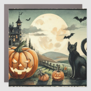 Halloween/Fall/Autumn/pumpkin/cat Car Magnet
