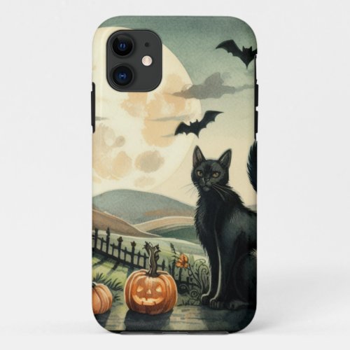 HalloweenFallAutumnpumpkincat iPhone 11 Case