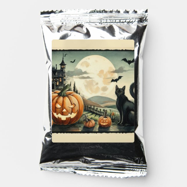 Halloween/Fall/Autumn/pumpkin/cat Coffee Drink Mix (Front)