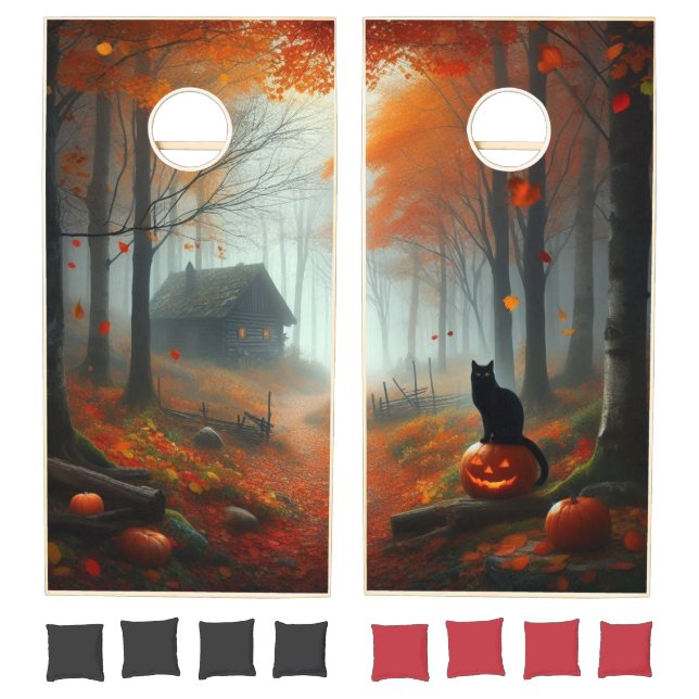 Halloween/Fall/Autumn/pumpkin/cat  Cornhole Set (Set)