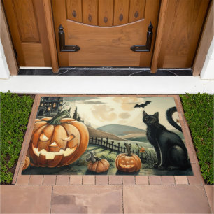 Halloween/Fall/Autumn/pumpkin/cat Doormat
