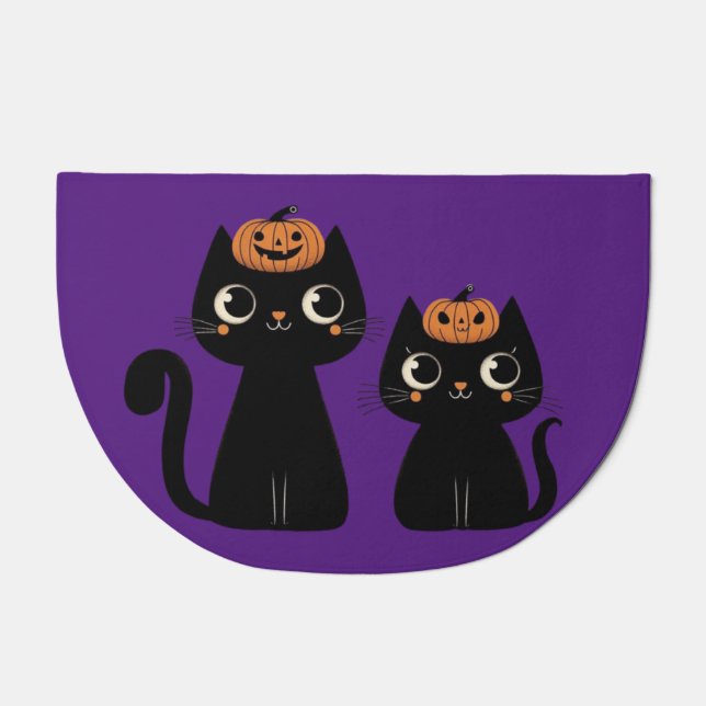 Halloween/Fall/Autumn/pumpkin/cat Doormat (Front)