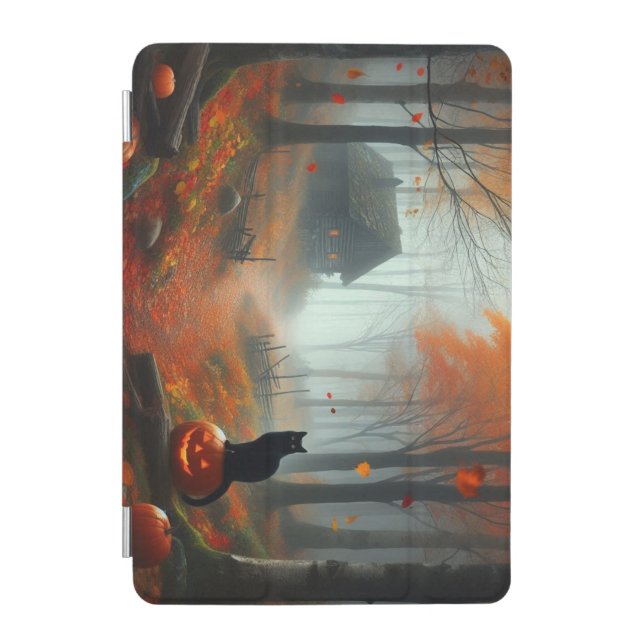Halloween/Fall/Autumn/pumpkin/cat  iPad Mini Cover (Front)