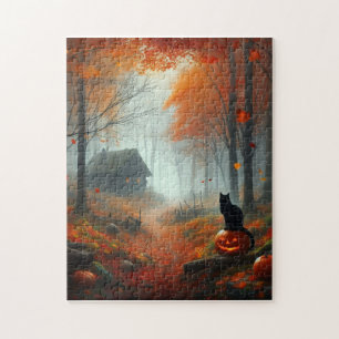 Halloween/Fall/Autumn/pumpkin/cat Jigsaw Puzzle