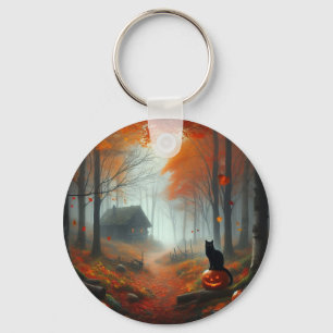 Halloween/Fall/Autumn/pumpkin/cat  Keychain