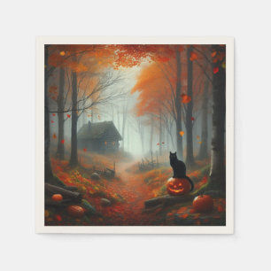 Halloween/Fall/Autumn/pumpkin/cat  Napkins