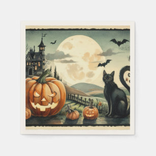 Halloween/Fall/Autumn/pumpkin/cat Napkins