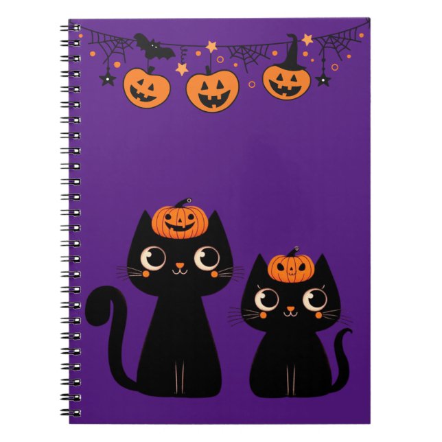 Halloween/Fall/Autumn/pumpkin/cat Notebook (Front)