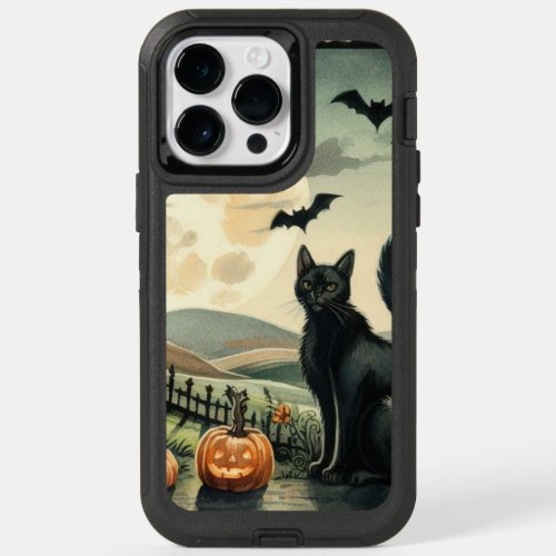 HalloweenFallAutumnpumpkincat OtterBox iPhone 14 Pro Max Case