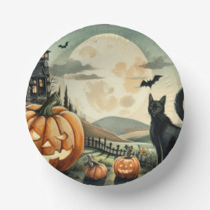 Halloween/Fall/Autumn/pumpkin/cat Paper Bowls