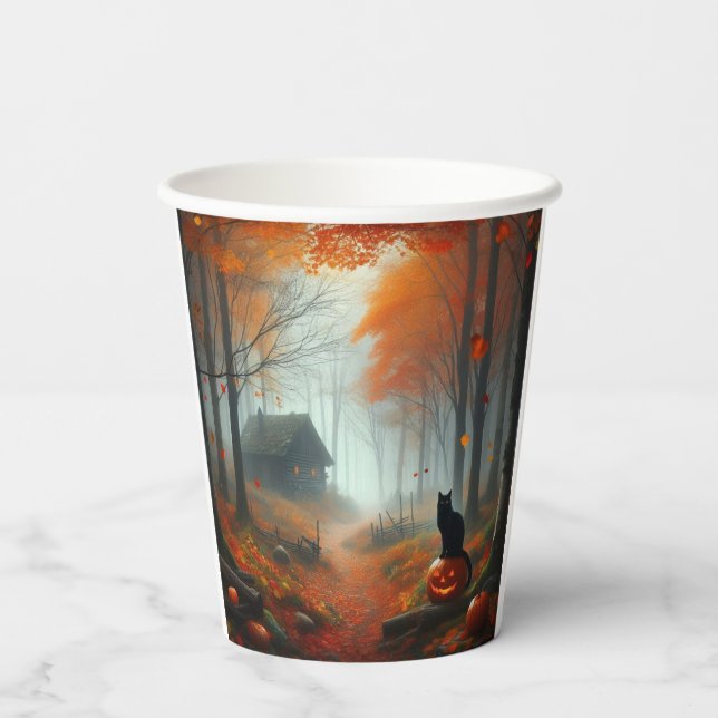 Halloween/Fall/Autumn/pumpkin/cat Paper Cups (Back)