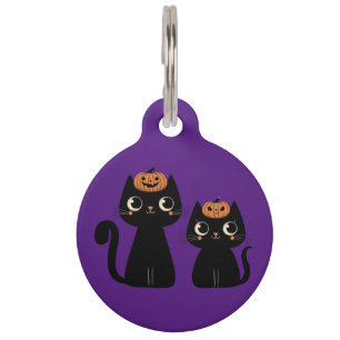 Halloween/Fall/Autumn/pumpkin/cat Pet ID Tag