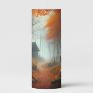Halloween/Fall/Autumn/pumpkin/cat Pillar Candle