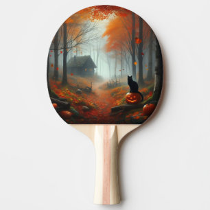 Halloween/Fall/Autumn/pumpkin/cat Ping Pong Paddle