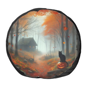 Halloween/Fall/Autumn/pumpkin/cat  Pouf