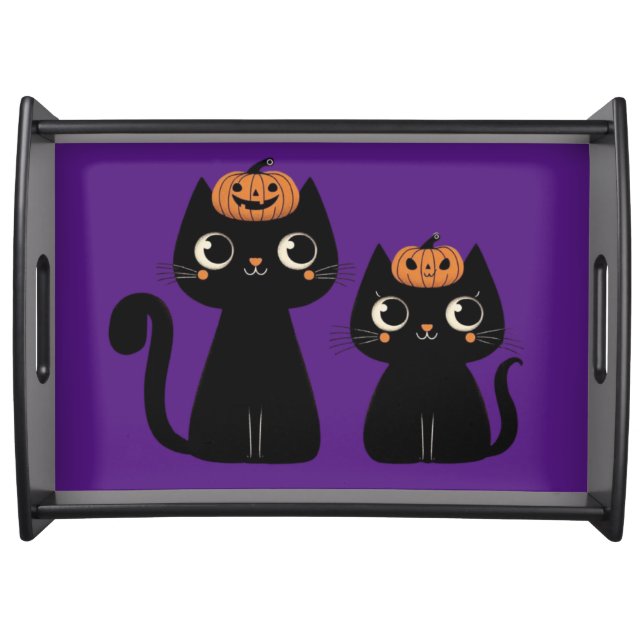 Halloween/Fall/Autumn/pumpkin/cat Serving Tray (Front)