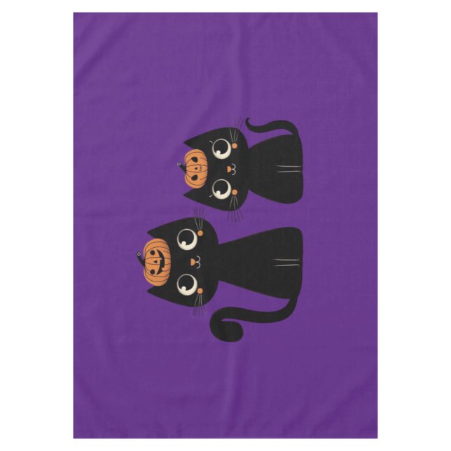 Halloween/Fall/Autumn/pumpkin/cat Tablecloth (Front)
