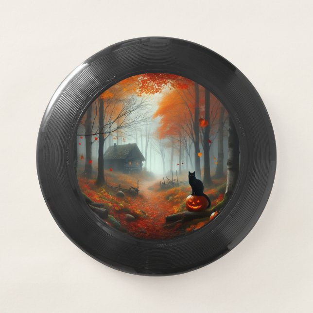 Halloween/Fall/Autumn/pumpkin/cat  Wham-O Frisbee (Front)