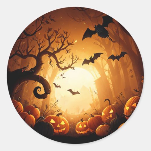 HalloweenfallAutumnPumpkin Classic Round Sticker