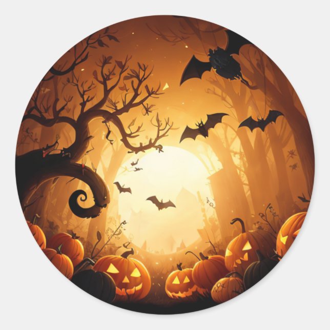 Halloween/fall/Autumn/Pumpkin Classic Round Sticker (Front)