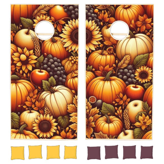 Halloween/Fall/Autumn/pumpkin Cornhole Set (Set)