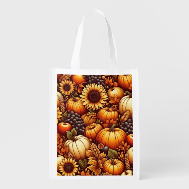 Halloween/Fall/Autumn/pumpkin Grocery Bag (Front)