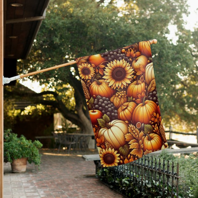 Halloween/Fall/Autumn/pumpkin House Flag (In SItu)