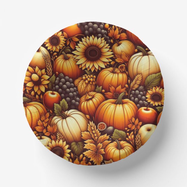 Halloween/Fall/Autumn/pumpkin Paper Bowls (Front)