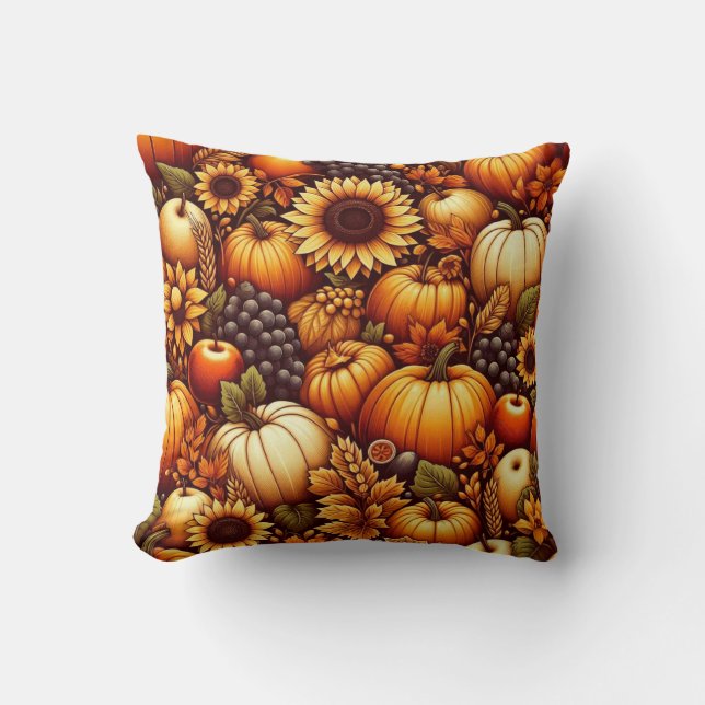 Halloween/Fall/Autumn/pumpkin Throw Pillow (Front)