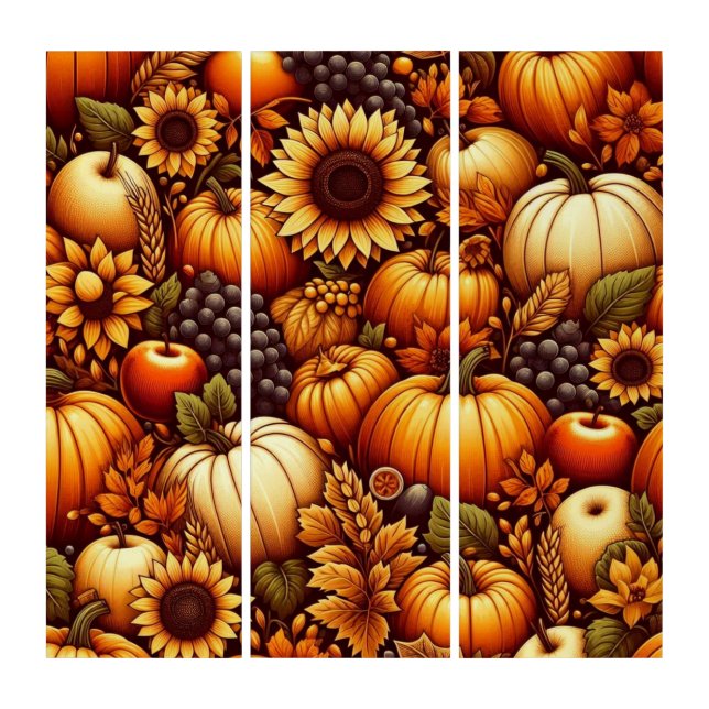 Halloween/Fall/Autumn/pumpkin Triptych (Front)