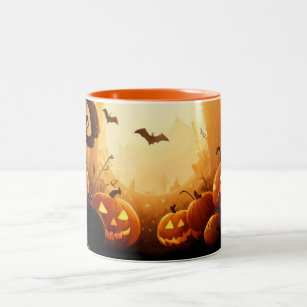Halloween/fall/Autumn/Pumpkin Two-Tone Coffee Mug