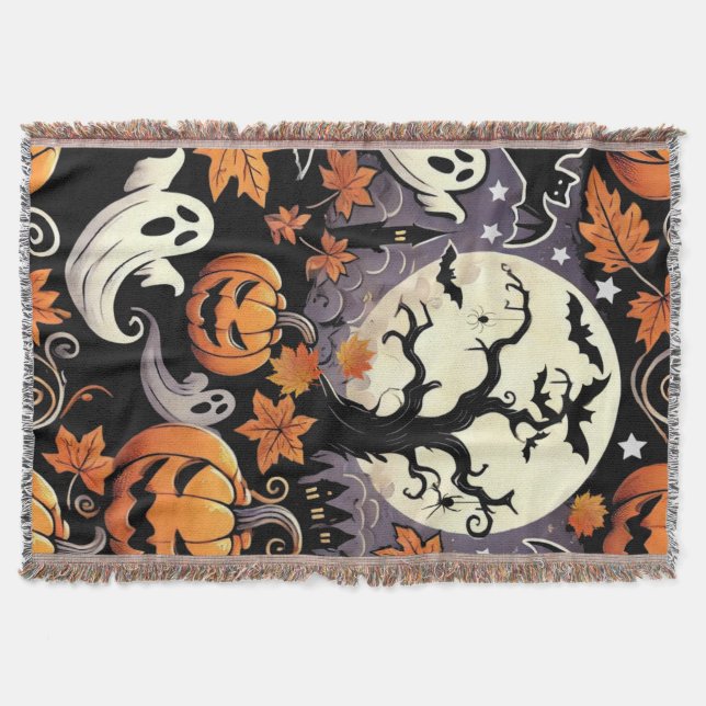 Halloween/Fall/Autumn Throw Blanket (Front)